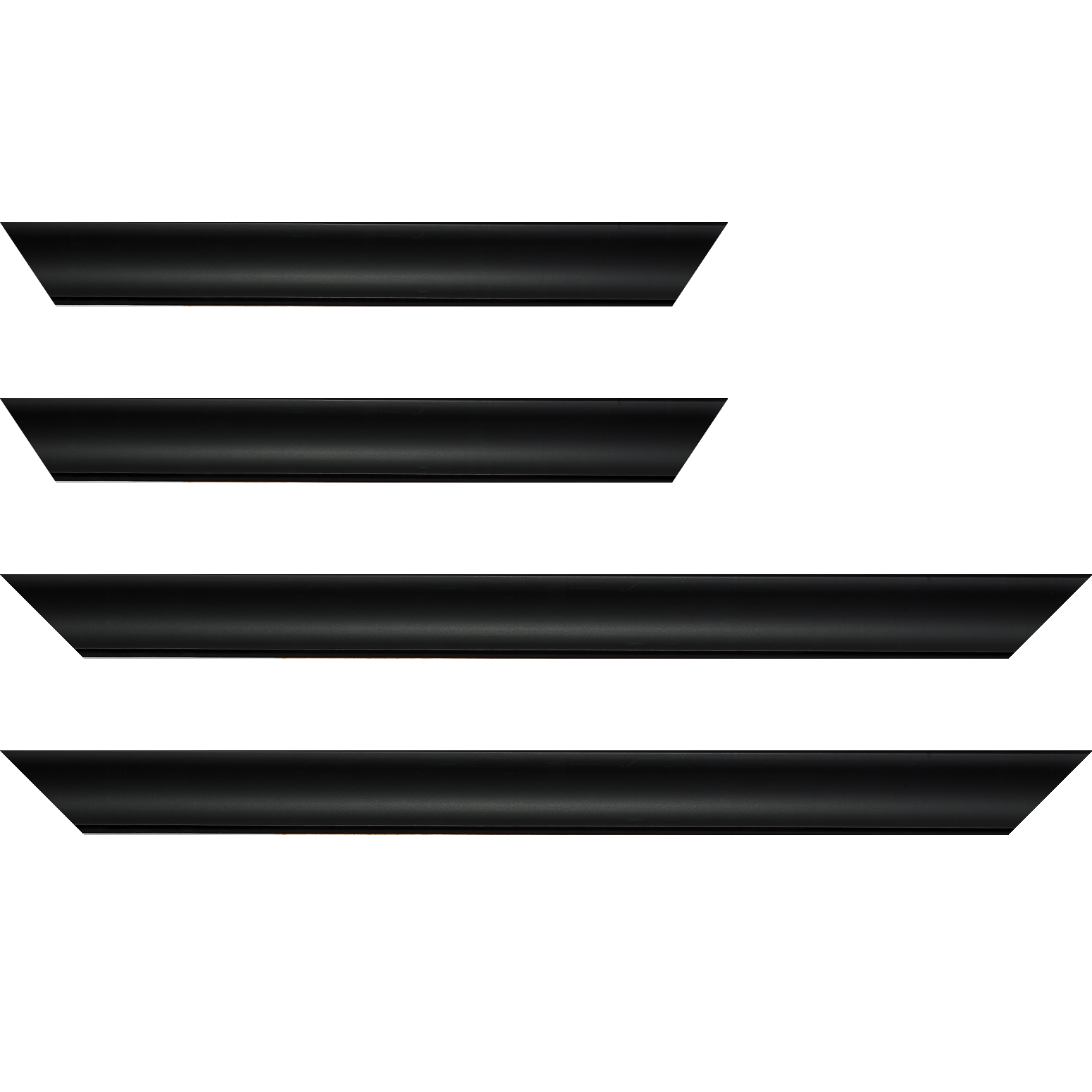 Baguette bois profil incurvé largeur 4.1cm couleur noir mat finition pore bouché - 30x30