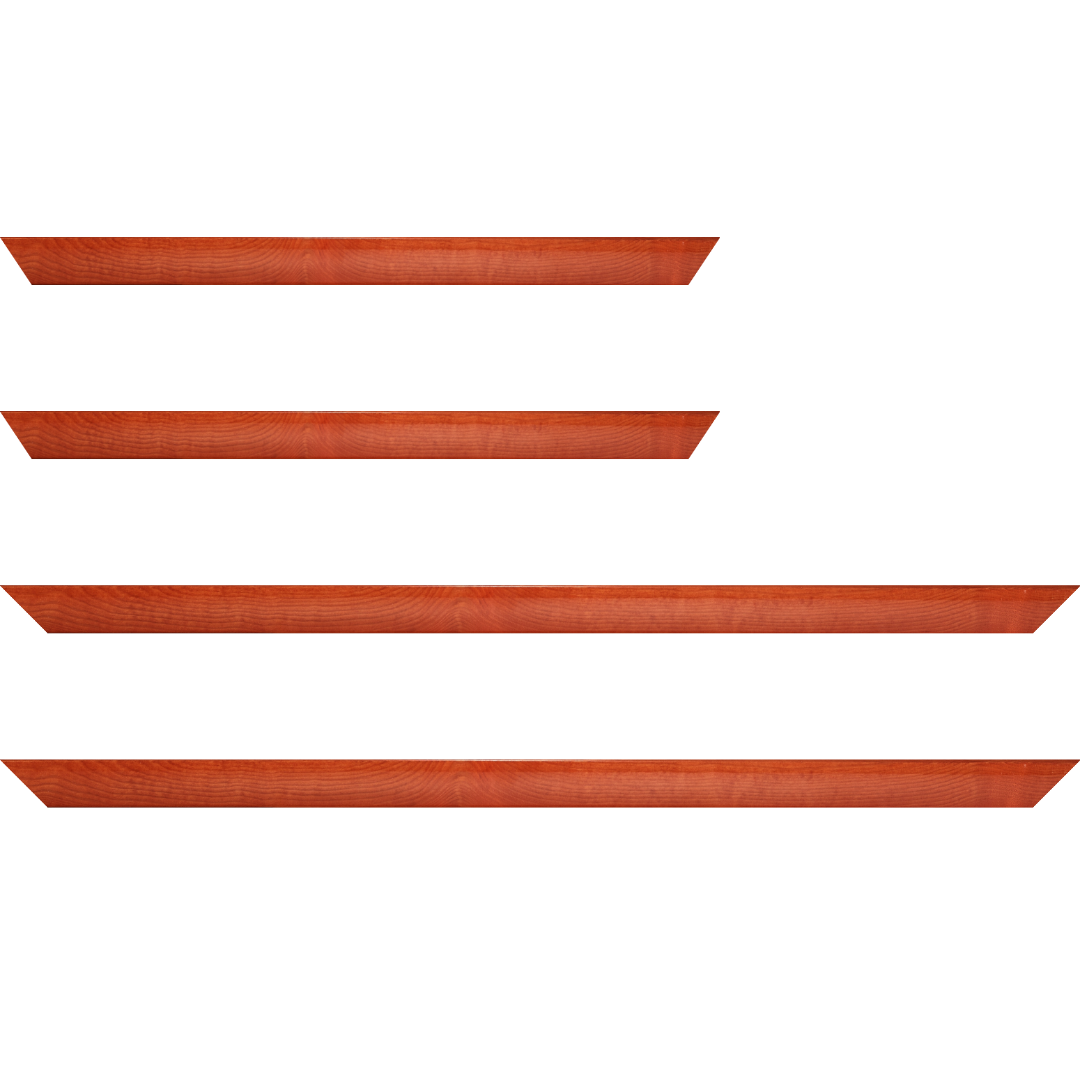 Baguette bois profil arrondi en pente plongeant largeur 2.4cm couleur orange finition vernis brillant,veine du bois  apparent (pin) , - 59.4x84.1