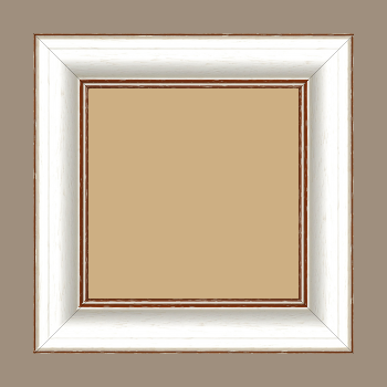Cadre bois profil bombé largeur 5cm couleur blanchie satiné filet marron foncé - 59.4x84.1