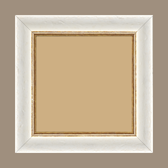 Cadre bois profil incurvé largeur 4.2cm couleur blanchie antique filet or