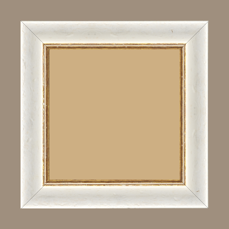 Cadre bois profil incurvé largeur 4.2cm couleur blanchie antique filet or - 15x20