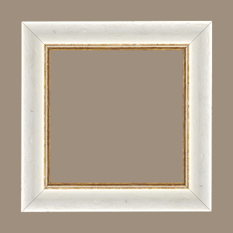 Cadre bois profil incurvé largeur 4.2cm couleur blanchie antique filet or - 84.1x118.9