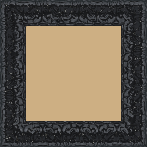 Cadre bois profil incurvé largeur 5.3cm couleur noir laqué style baroque - 84.1x118.9