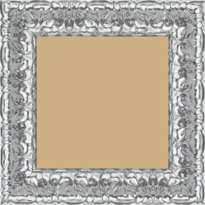Cadre bois profil incurvé largeur 5.3cm couleur argent chromé  style baroque - 29.7x42