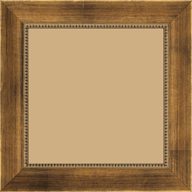 Cadre bois profil incurvé largeur 4cm or cuivre  filet perle - 59.4x84.1