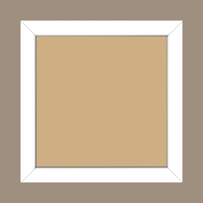 Cadre bois profil méplat largeur 2.3cm couleur blanc laqué - 59.4x84.1