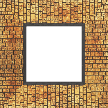 Cadre bois profil plat largeur 9.1cm or cuivré  nez noir décor effet mur - 61x46