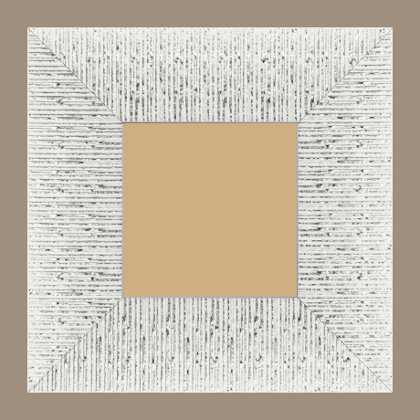 Cadre bois profil plat largeur 10.5cm couleur blanc mat strié argent chromé en relief - 60x90