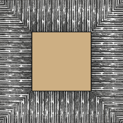 Cadre bois profil plat largeur 10.5cm couleur noir mat strié argent chromé en relief - 60x60