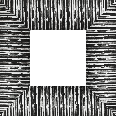 Cadre bois profil plat largeur 10.5cm couleur noir mat strié argent chromé en relief - 100x73