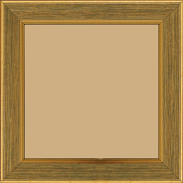 Cadre bois profil plat largeur 3.5cm couleur or fond vert filet or - 50x75