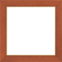 Cadre bois profil plat largeur 2.9cm couleur merisier filet or - 50x100