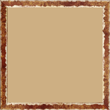 Cadre bois profil plat largeur 1.5cm couleur bordeaux fond or ,bord or déstructuré ( extérieur du cadre ton bois marron)
