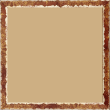 Cadre bois profil plat largeur 1.5cm couleur bordeaux fond or ,bord or déstructuré ( extérieur du cadre ton bois marron) - 15x21