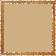 Cadre bois profil plat largeur 1.5cm couleur ocre fond or ,bord or déstructuré ( extérieur du cadre ton bois marron) - 21x29.7