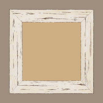 Cadre bois profil plat largeur 4.3cm couleur blanchie finition aspect vieilli antique - 80x100