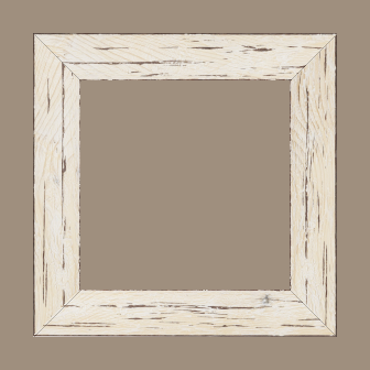 Cadre bois profil plat largeur 4.3cm couleur blanchie finition aspect vieilli antique - 52x150