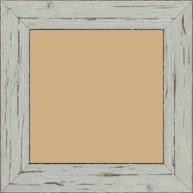 Cadre bois profil plat largeur 4.3cm couleur bleu délavé finition aspect vieilli antique - 28x34