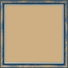 Cadre bois profil arrondi largeur 2.1cm  couleur bleu fond or filet argent chaud