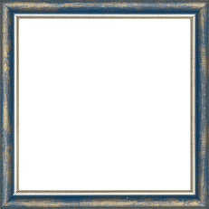 Cadre bois profil arrondi largeur 2.1cm  couleur bleu fond or filet argent chaud - 18x24