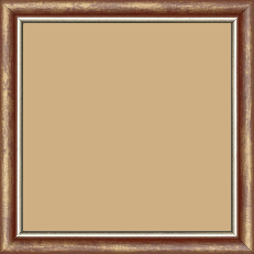 Cadre bois profil arrondi largeur 2.1cm  couleur bordeaux fond or filet argent chaud - 24x30