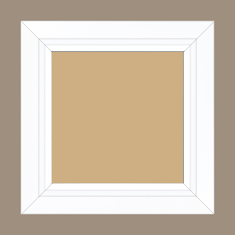 Cadre bois profil pente largeur 4.5cm de couleur blanc mat filet blanc - 59.4x84.1
