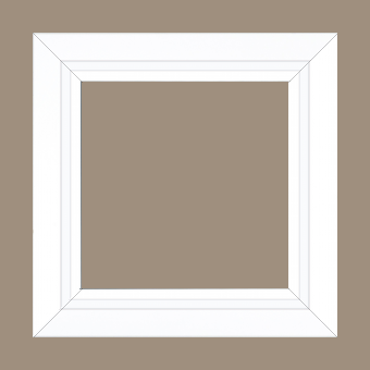 Cadre bois profil pente largeur 4.5cm de couleur blanc mat filet blanc - 61x46
