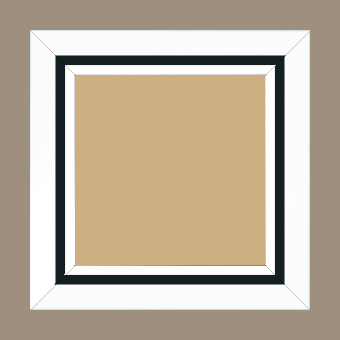Cadre bois profil pente largeur 4.5cm de couleur blanc mat filet noir - 20x20