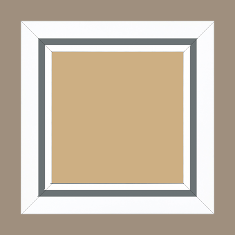 Cadre bois profil pente largeur 4.5cm de couleur blanc mat filet gris