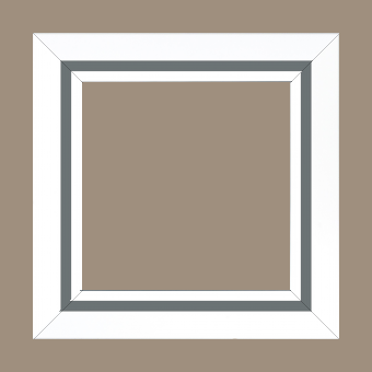 Cadre bois profil pente largeur 4.5cm de couleur blanc mat filet gris - 61x46