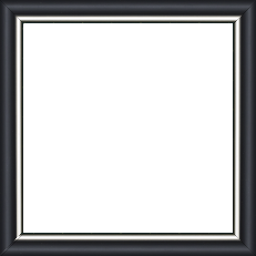 Cadre bois profil arrondi largeur 2.1cm couleur noir mat filet argent - 27x19