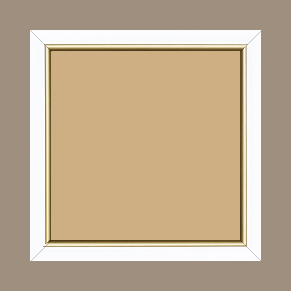 Cadre bois profil arrondi largeur 2.1cm couleur blanc mat filet or