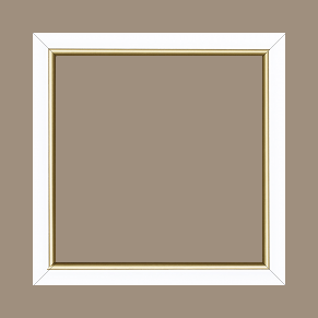Cadre bois profil arrondi largeur 2.1cm couleur blanc mat filet or - 42x59.4