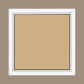 Cadre bois profil arrondi largeur 2.1cm couleur blanc mat filet argent