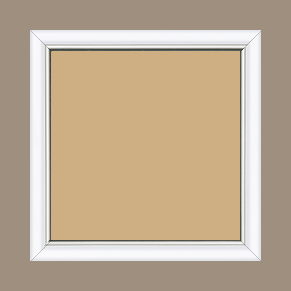 Cadre bois profil arrondi largeur 2.1cm couleur blanc mat filet argent - 21x29.7