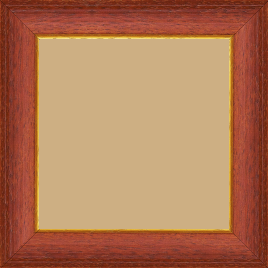 Cadre bois profil incurvé largeur 3.9cm couleur rouge cerise satiné filet or - 52x150