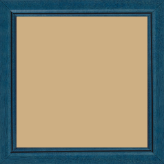Cadre bois profil bombé largeur 2.4cm couleur bleu cobalt satiné filet noir - 60x90