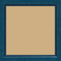 Cadre bois profil bombé largeur 2.4cm couleur bleu cobalt satiné filet noir - 28x34