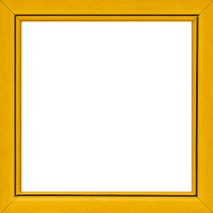 Cadre bois profil bombé largeur 2.4cm couleur jaune tournesol satiné filet noir - 60x90