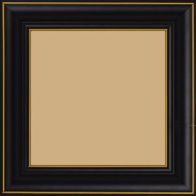Cadre bois profil doucine inversée largeur 4.4cm  couleur noire satiné filet or