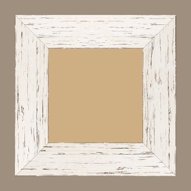 Cadre bois profil plat largeur 6.7cm couleur blanchie finition aspect vieilli antique