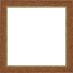Cadre bois profil plat largeur 2.5cm couleur marron ton bois filet or - 50x75