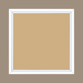 Cadre bois profil plat largeur 1.6cm couleur blanc mat finition pore bouché filet blanc en retrait de la face du cadre de 6mm assurant un effet très original - 24x36