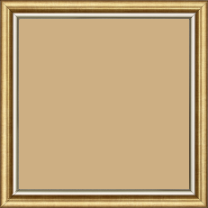 Cadre bois profil arrondi largeur 2.1cm  couleur or filet argent chaud