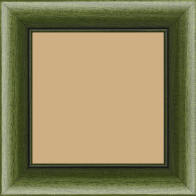 Cadre bois profil arrondi largeur 4.7cm couleur vert sapin satiné rehaussé d'un filet noir - 70x90