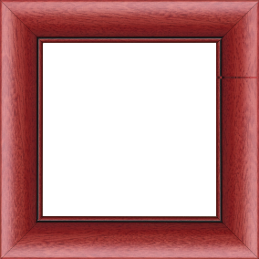 Cadre bois profil arrondi largeur 4.7cm couleur rouge cerise satiné rehaussé d'un filet noir - 46x27