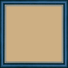 Cadre bois profil doucine inversée largeur 2.3cm bleu tropical satiné double filet or