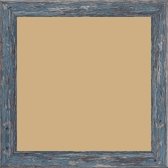 Cadre bois profil arrondi en pente plongeant largeur 2.4cm couleur bleu pétrole finition veinée, reflet argenté
