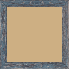 Cadre bois profil arrondi en pente plongeant largeur 2.4cm couleur bleu pétrole finition veinée, reflet argenté - 50x50