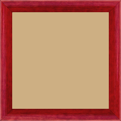 Cadre bois profil arrondi en pente plongeant largeur 2.4cm couleur rouge finition vernis brillant,veine du bois  apparent (pin) ,